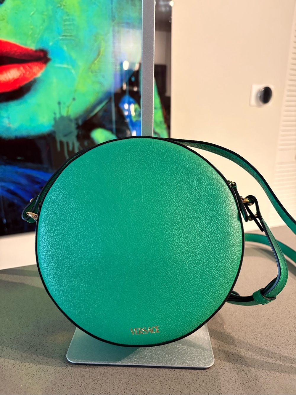 Versace Round Medusa Crossbody Bag in Green - Picture 5 of 9